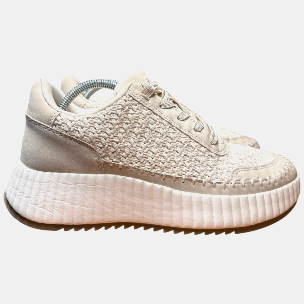 DV by DOLCE VITA Fredi Women 8 Sandstone Crochet Sneakers Platform Comfort Shoes - Picture 2 of 13